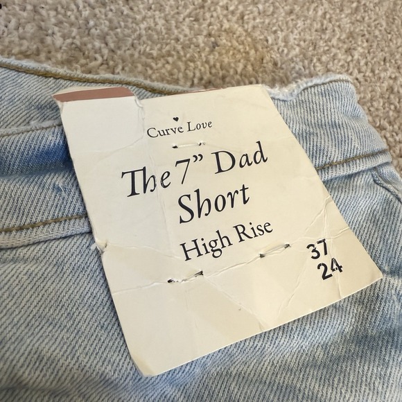 Abercrombie‎ & Fitch High Rise Dad Short 7" Curve Love Button Fly Sz 37 24 NWT - Picture 3 of 4